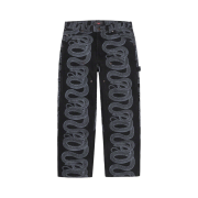 Supreme x Hysteric Glamour Snake Double Knee Denim Painter Pants Black - 21SS