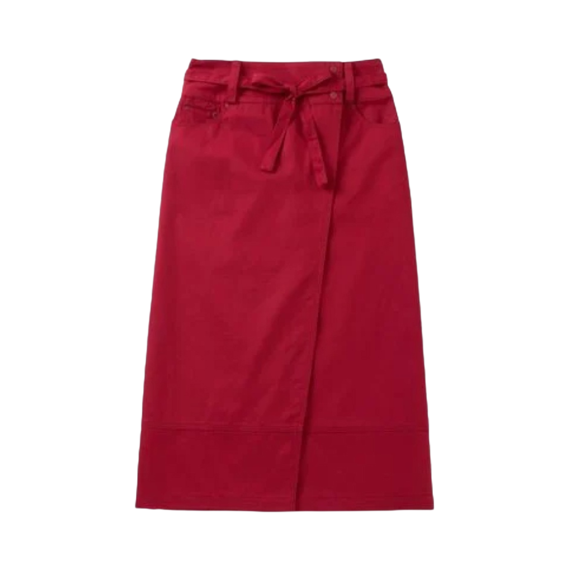 - (W) House of Sunny Low Rider Wrap Skirt Campari