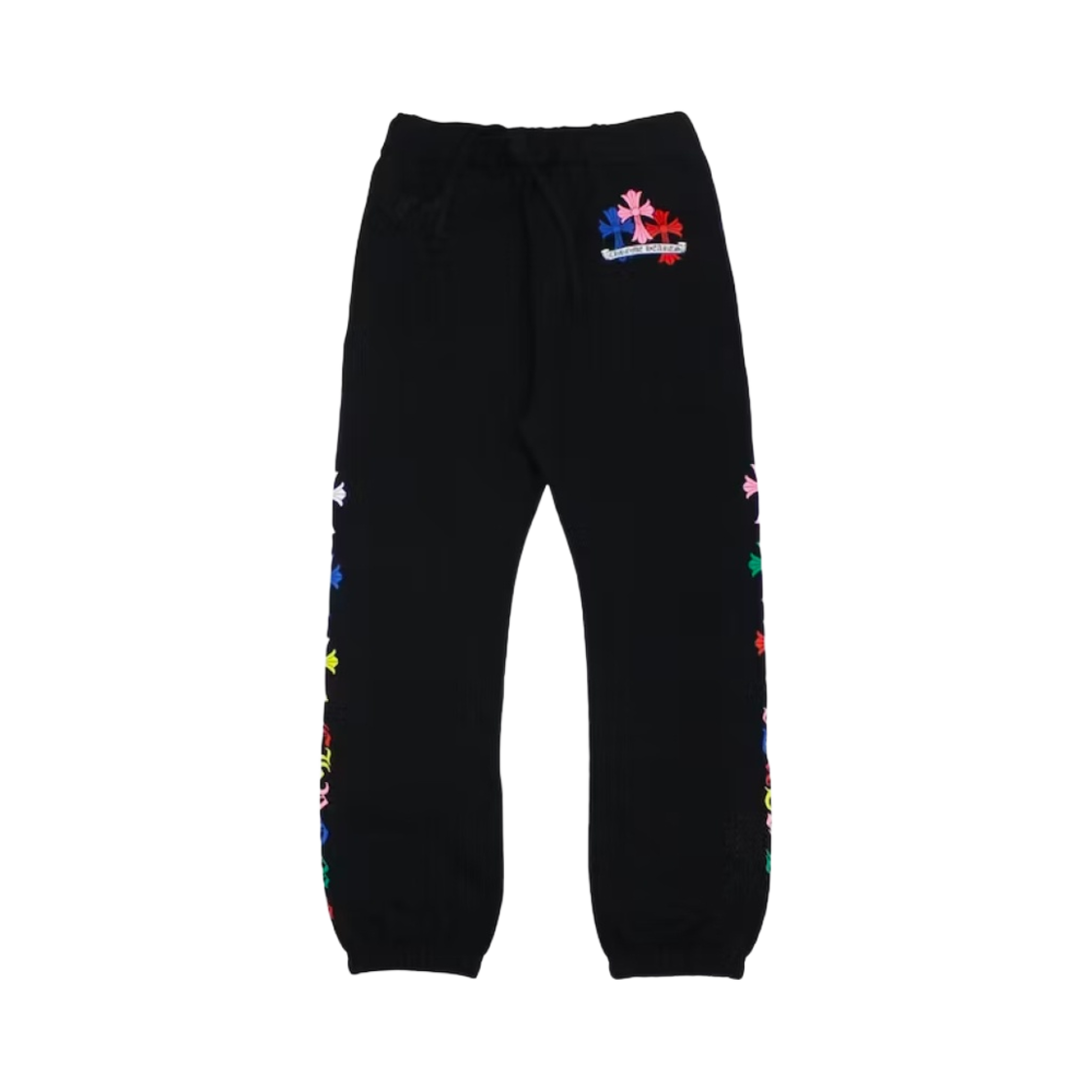 크롬하츠 크로스 스웨트팬츠 블랙 멀티컬러(Chrome Hearts Cross Sweatpants Black Multicolor)