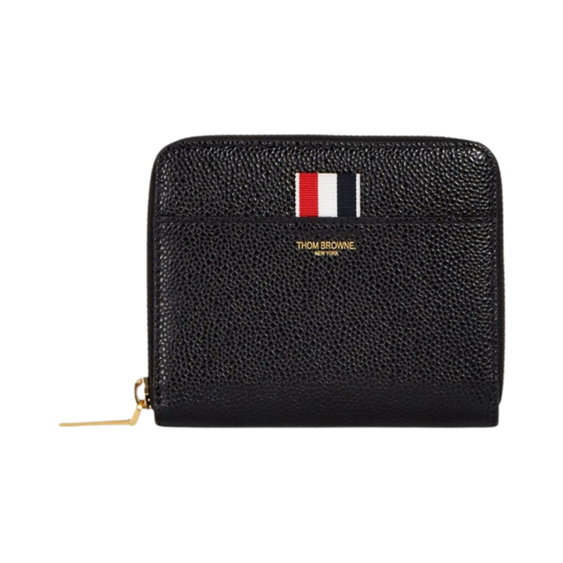 FAW013A-00198-001 Thom Browne Pebble Grain Short Zip Around Purse Black