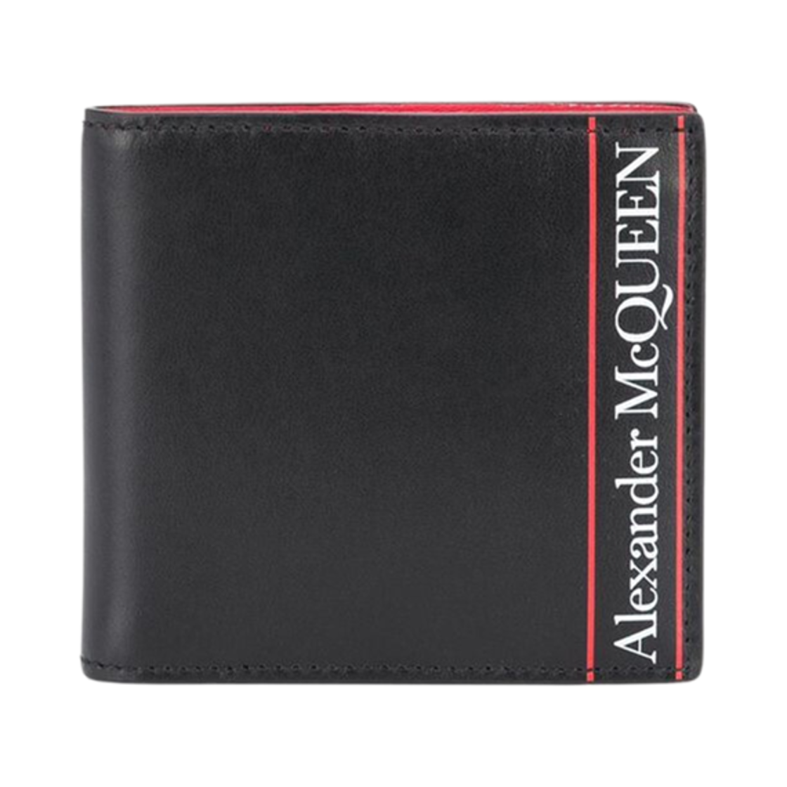 알렉산더 맥퀸 스트라이프 로고 반지갑 블랙(Alexander McQueen Stripe Logo Billfold Wallet Black)