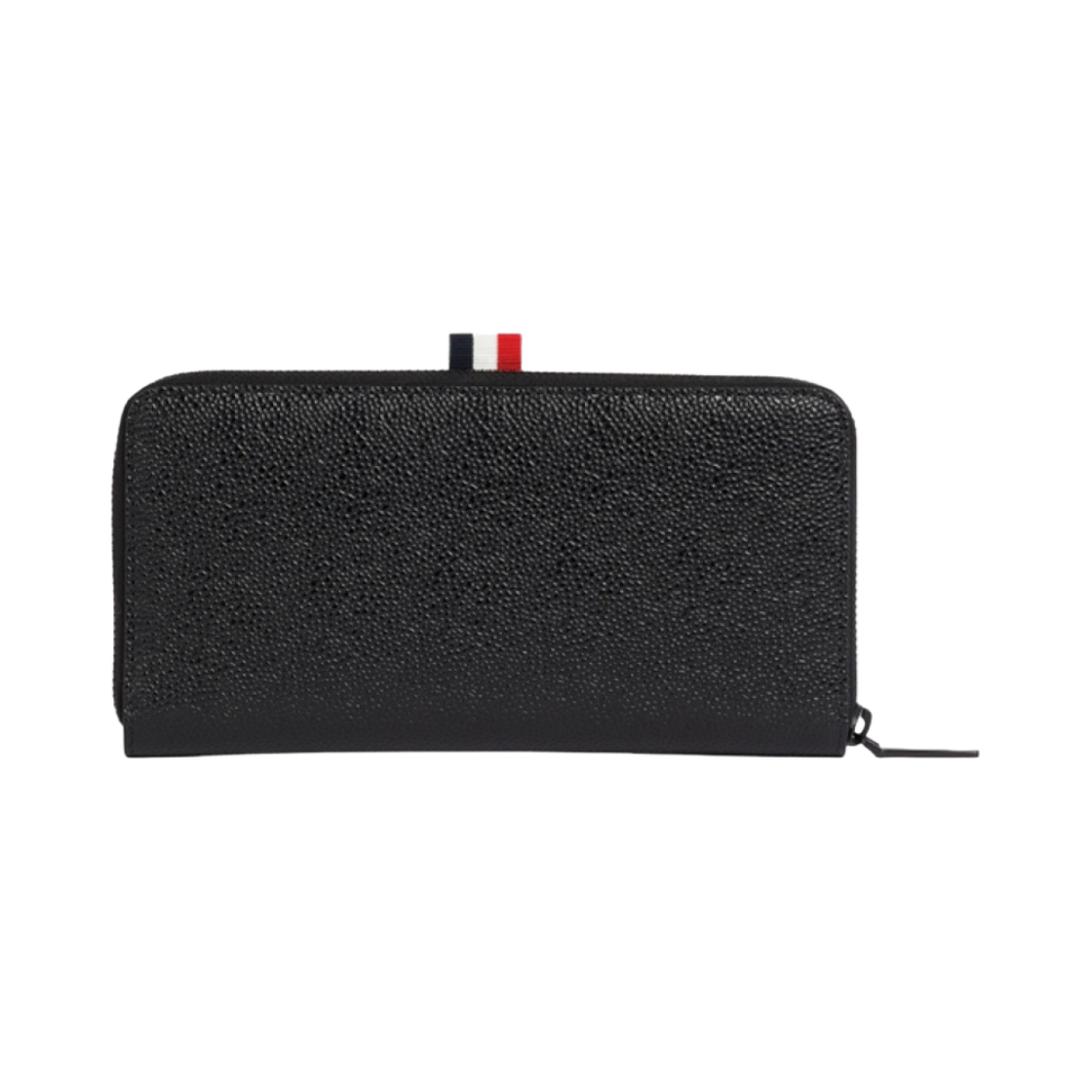 톰브라운 페블 그레인 레더 토널 사선 브래스 라벨 롱 지퍼 지갑 블랙(Thom Browne Pebble Grain Leather Tonal 4-Bar Brass Label Long Zip Wallet Black) - 2