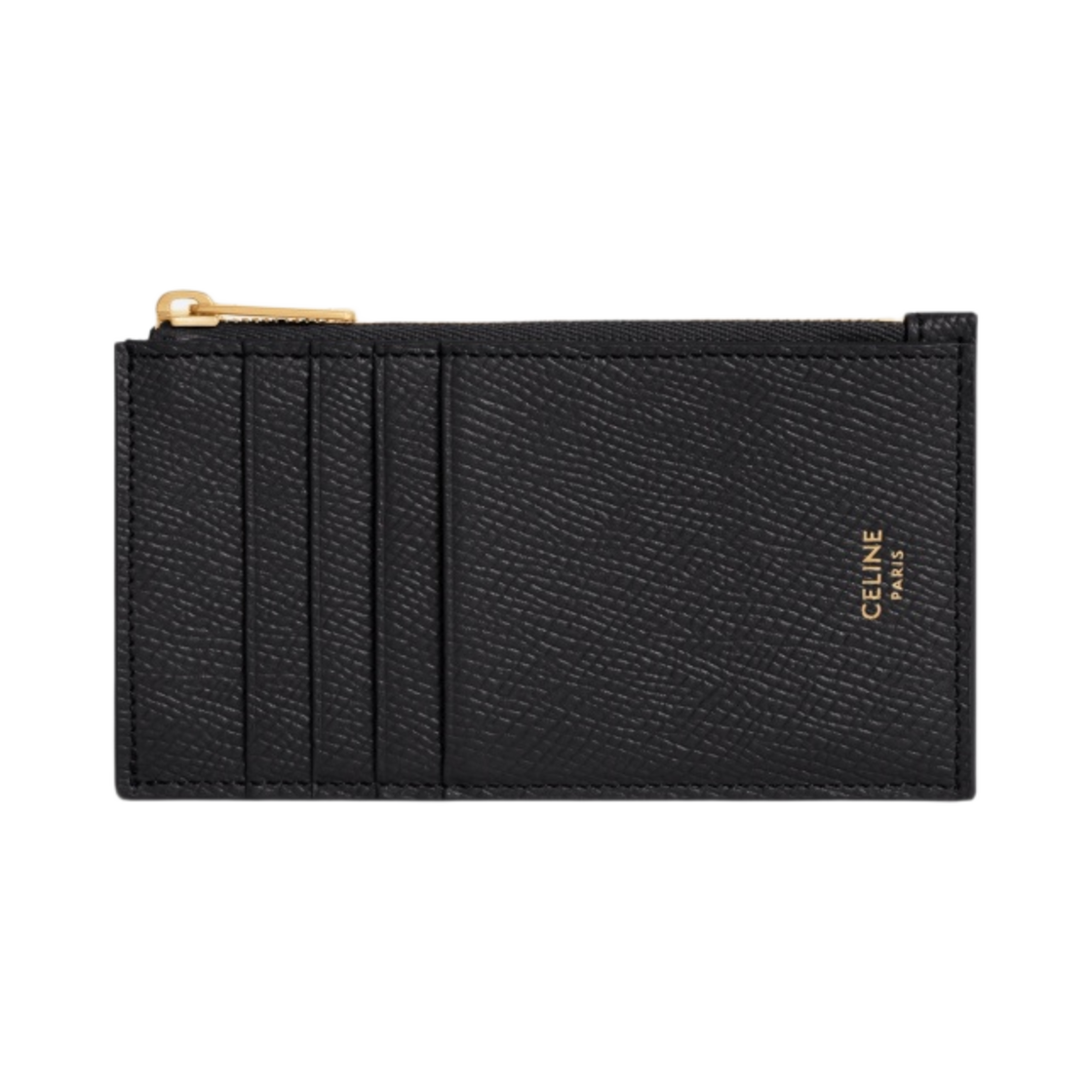 셀린느 그레인드 카프스킨 에센셜 지퍼 컴팩트 카드 홀더 블랙(Celine Essentials Zipped Compact Card Holder in Grained Calfskin Black) - 1