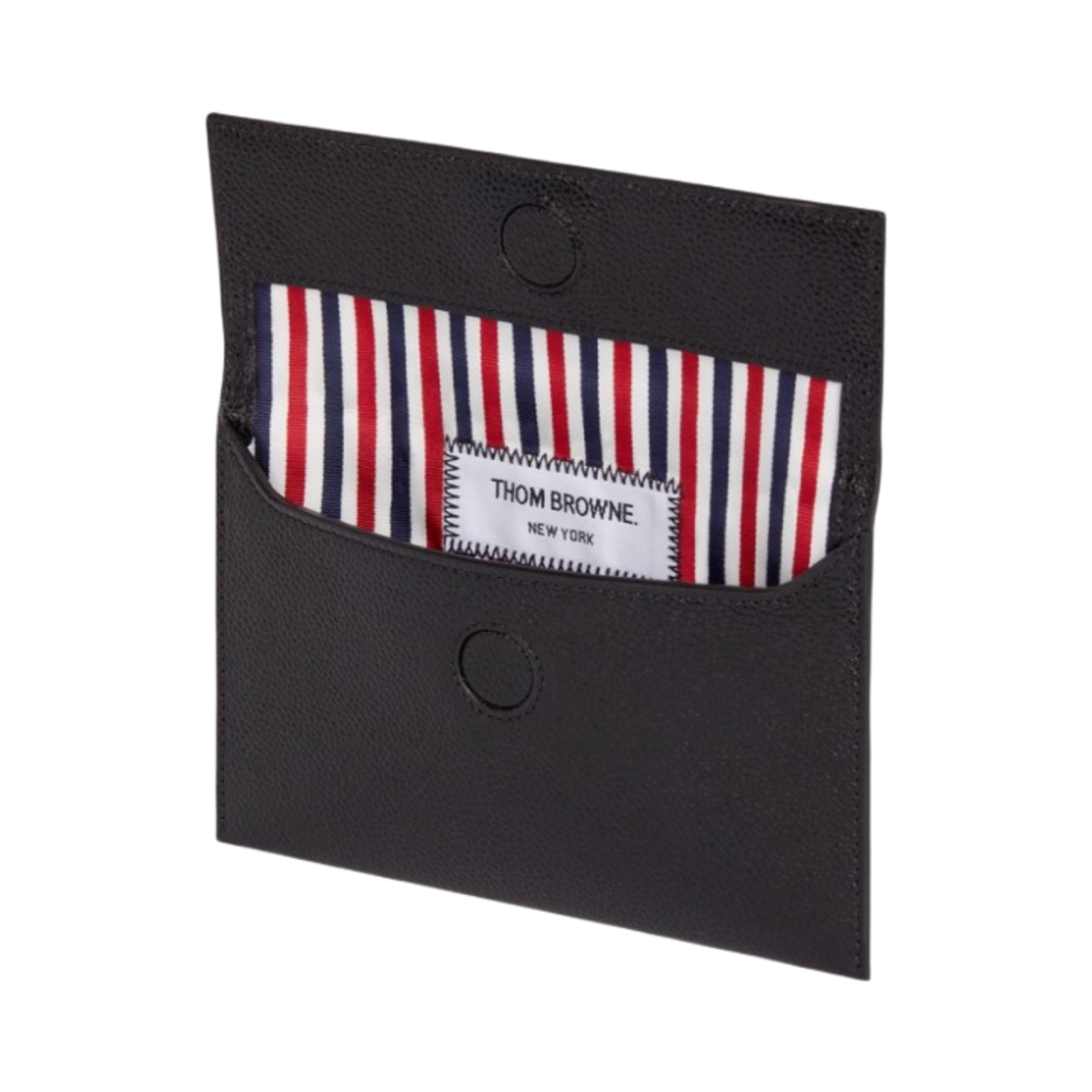 톰브라운 페블 카프스킨 미니 플랩 폴리오 블랙(Thom Browne Pebbled Calfskin Mini Flap Folio Black) - 2