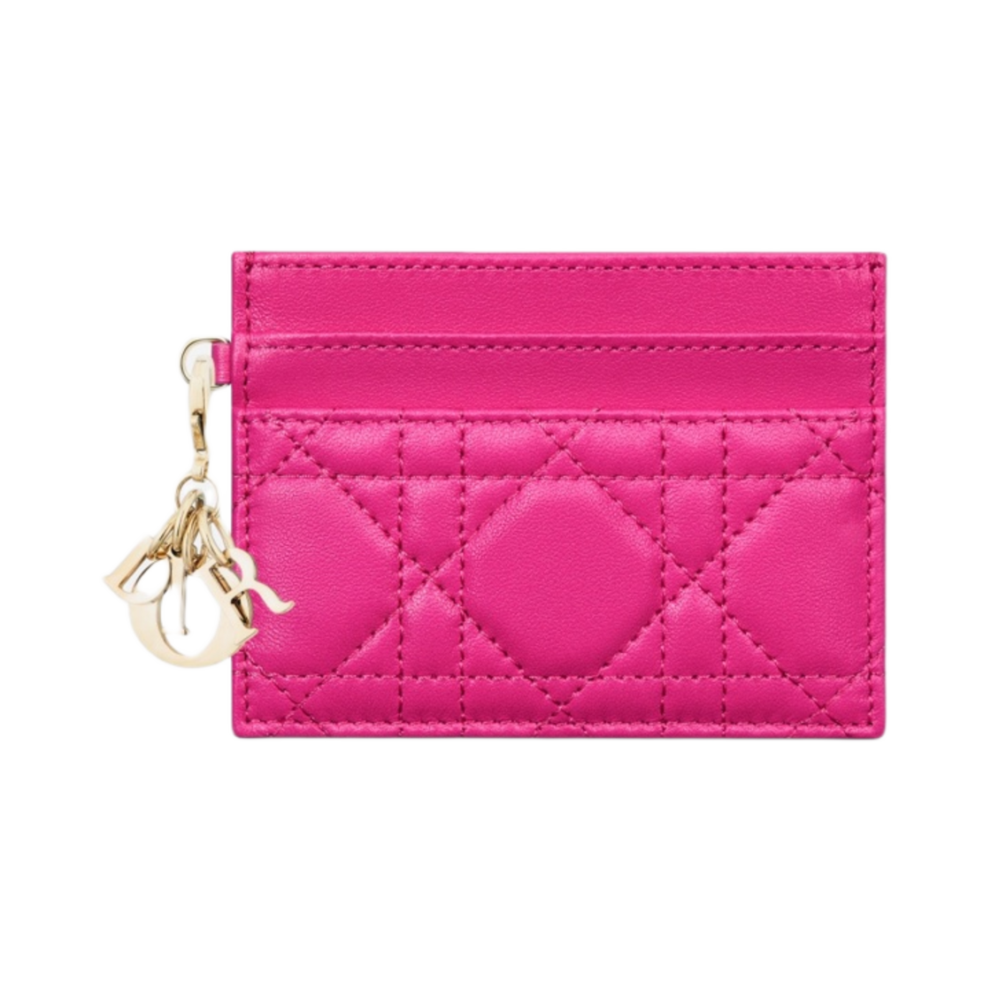 디올 레이디 5 슬롯 카드 홀더 라니 핑크 까나쥬 램스킨(Dior Lady Five Slot Card Holder Rani Pink Cannage Lambskin) - 1