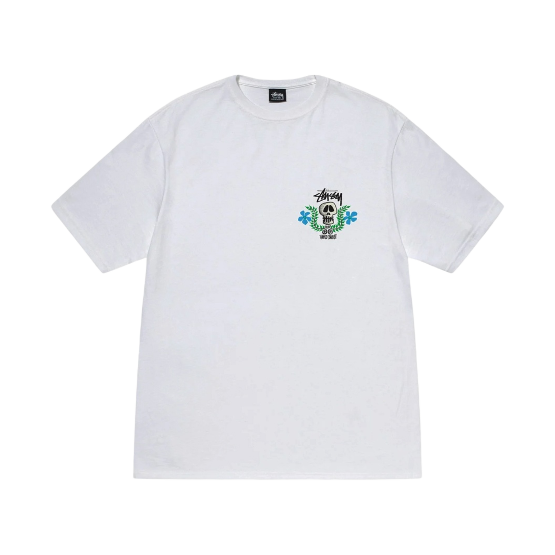 【STUSSY】 Skull Crest T-Shirt White NWT) Stussy SKULL CREST TEE - WHITE X-LARGE | eBay