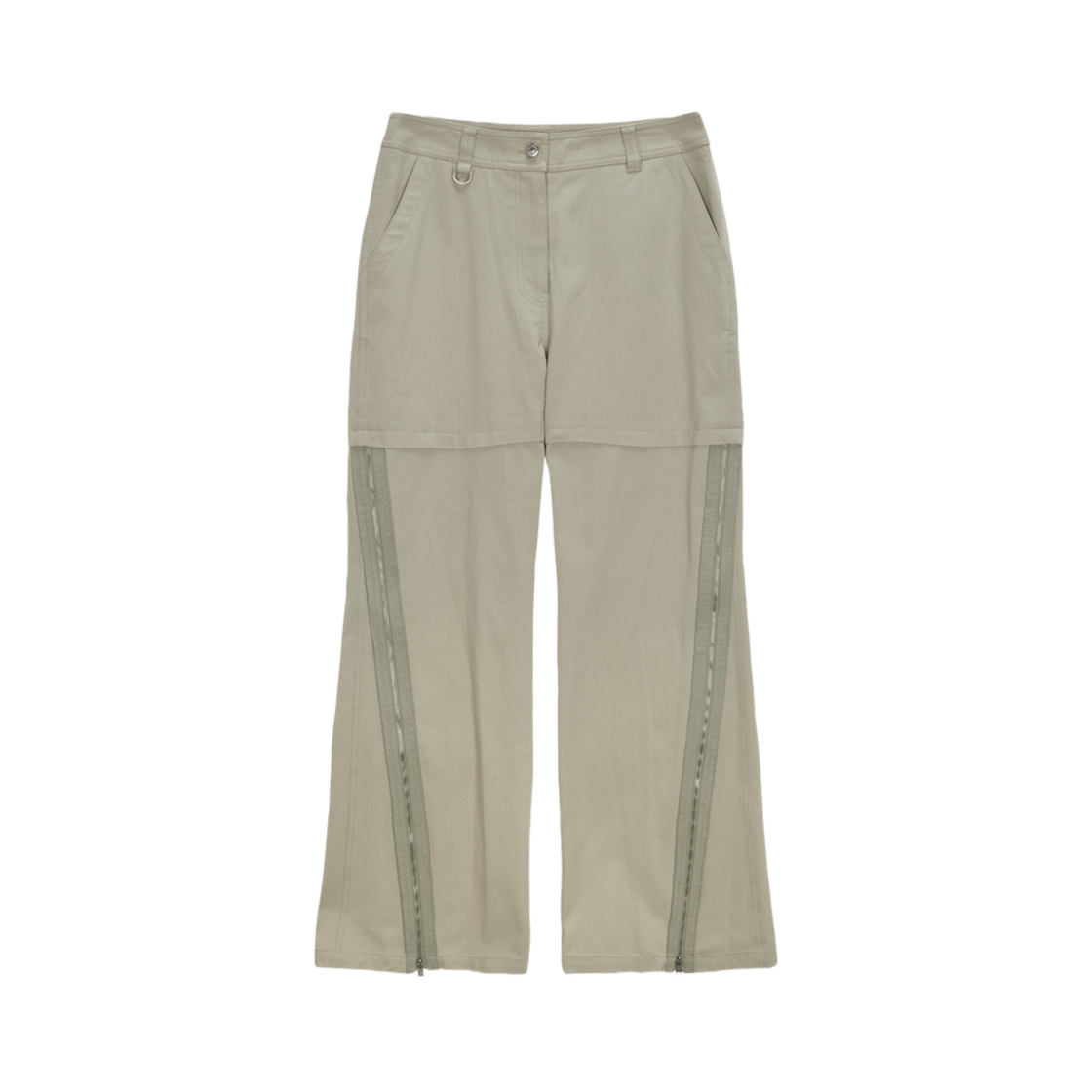 MK2434PT013M (W) Matin Kim Zipper Point Boots Cut Pants Beige