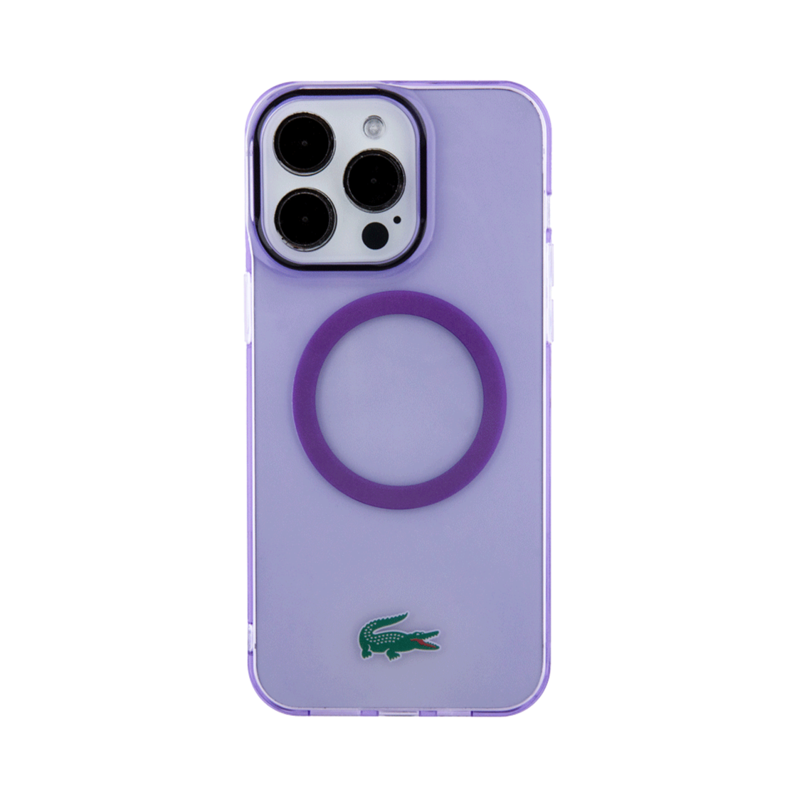 LCHMP15LULOU LACOSTE iPhone15 Pro Transparent Case Purple