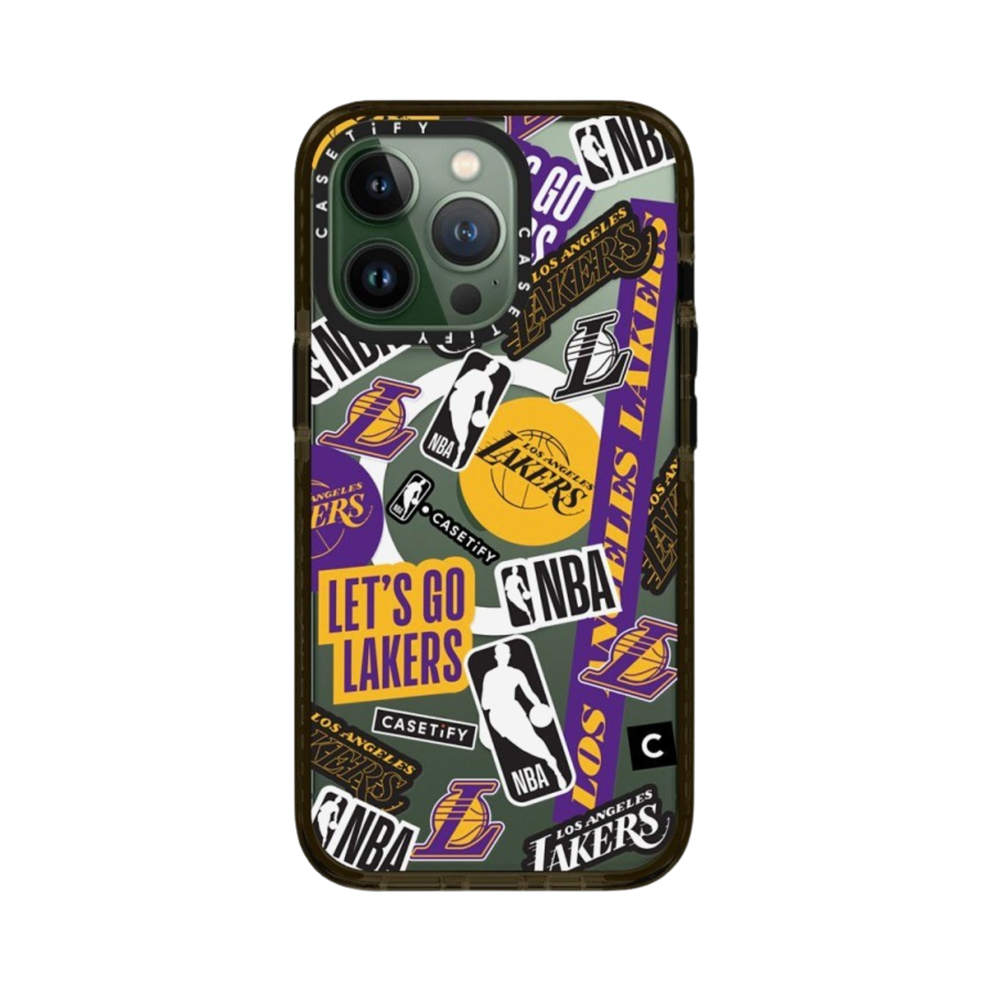 케이스티파이 x NBA 아이폰 레이커스 매니아 케이스 클리어 블랙(Casetify x NBA iPhone Lakers Mania Case Clear Black) - 3