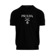 Prada Wool & Cashmere Crewneck Sweater Black