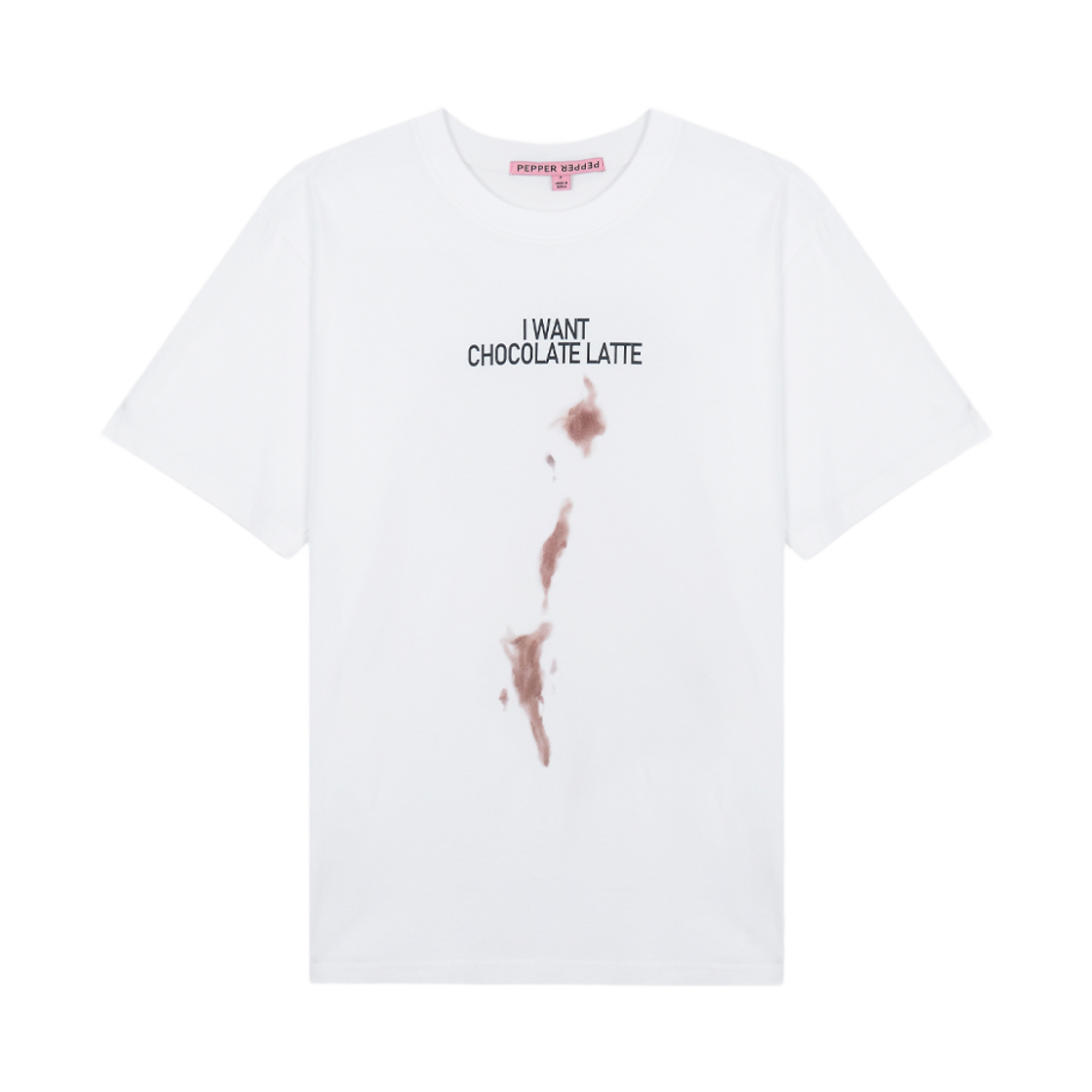 페퍼페퍼 우먼 드링킹 디지털 프린트 탑 브라운