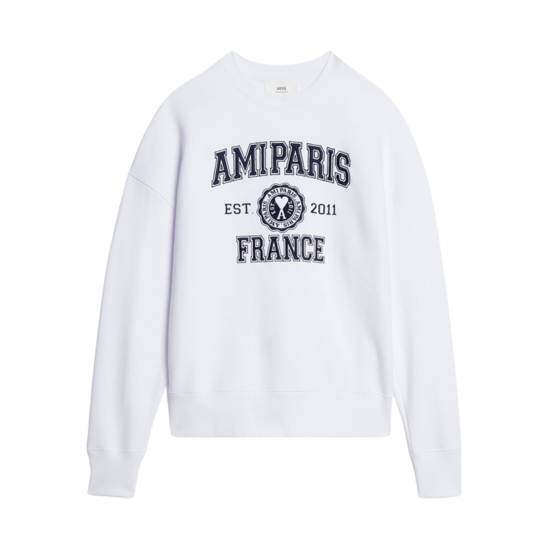 아미 파리 프랑스 크루넥 스웨트셔츠 화이트(Ami Paris France Crewneck Sweatshirt White)