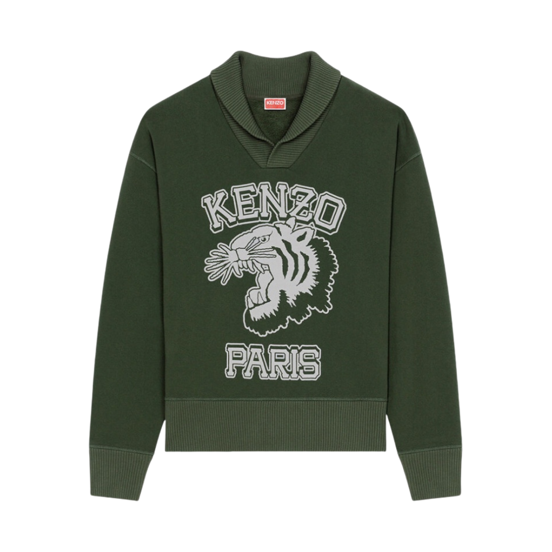 겐조 타이거 바시티 스웨트셔츠 다크 카키(Kenzo Tiger Varsity Sweatshirt Dark Khaki) - 1
