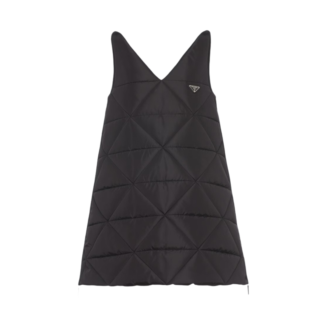(W) 프라다 라이트 리나일론 퀼티드 미니 드레스 블랙((W) Prada Light Re-Nylon Quilted Mini Dress Black) - 1