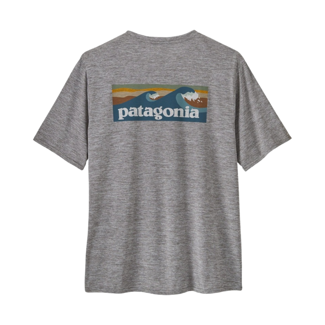 파타고니아 캐필린 쿨 데일리 그래픽 티셔츠 워터 보드쇼츠 로고 아발론 블루 페더 그레이(Patagonia Capilene Cool Daily Graphic T-Shirt Waters Boardshort Logo Abalone Blue Feather Grey) - 1