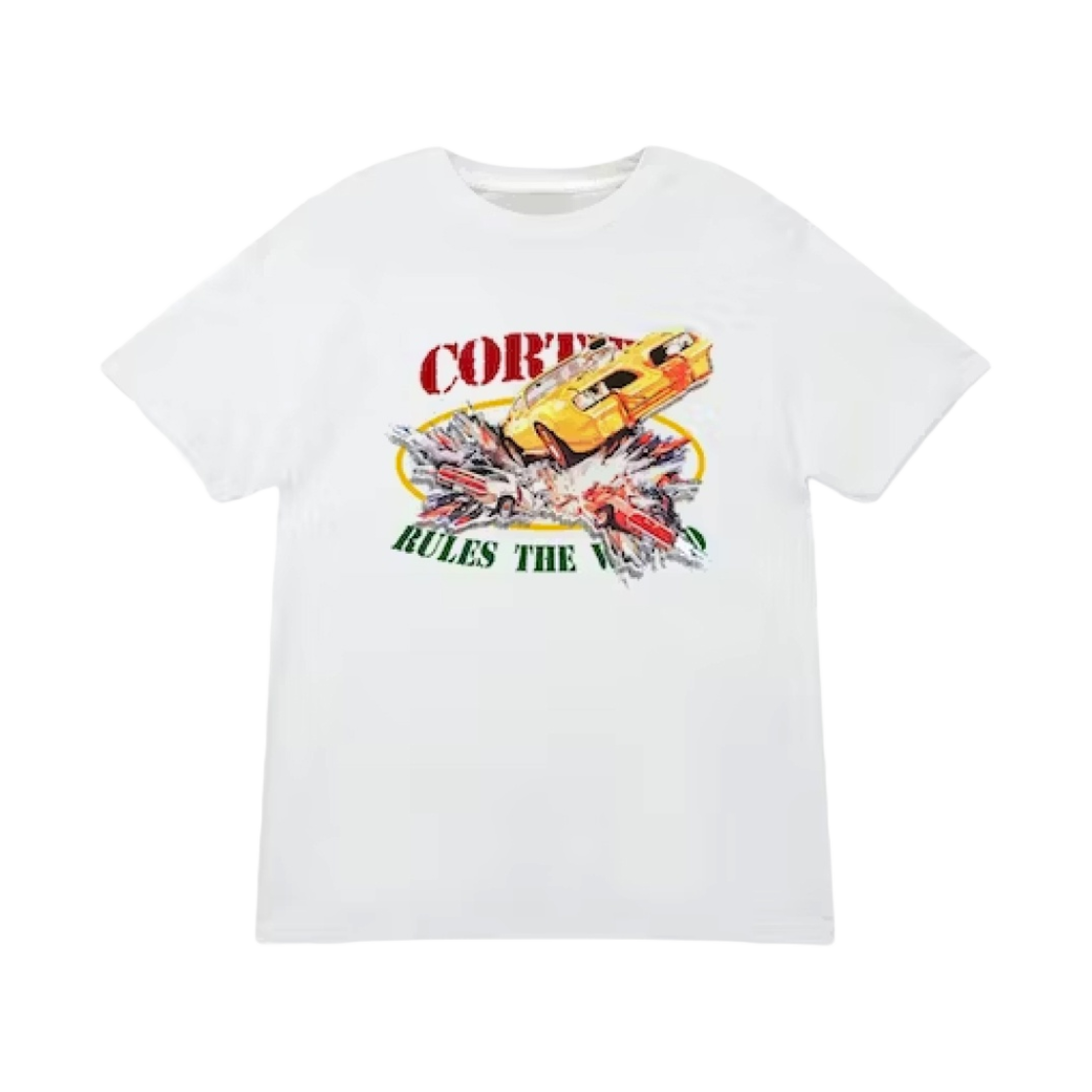 코르테이즈 카 크래쉬 티셔츠 화이트(Corteiz Car Crash T-Shirt White) - 1