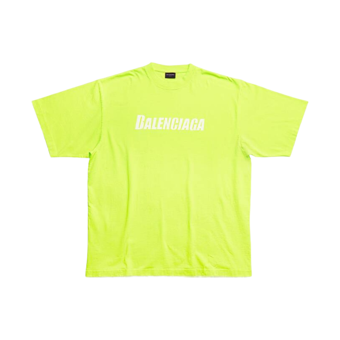발렌시아가 캡 박시 핏 티셔츠 플루오 옐로우(Balenciaga Caps Boxy Fit T-Shirt Fluo Yellow) - 1