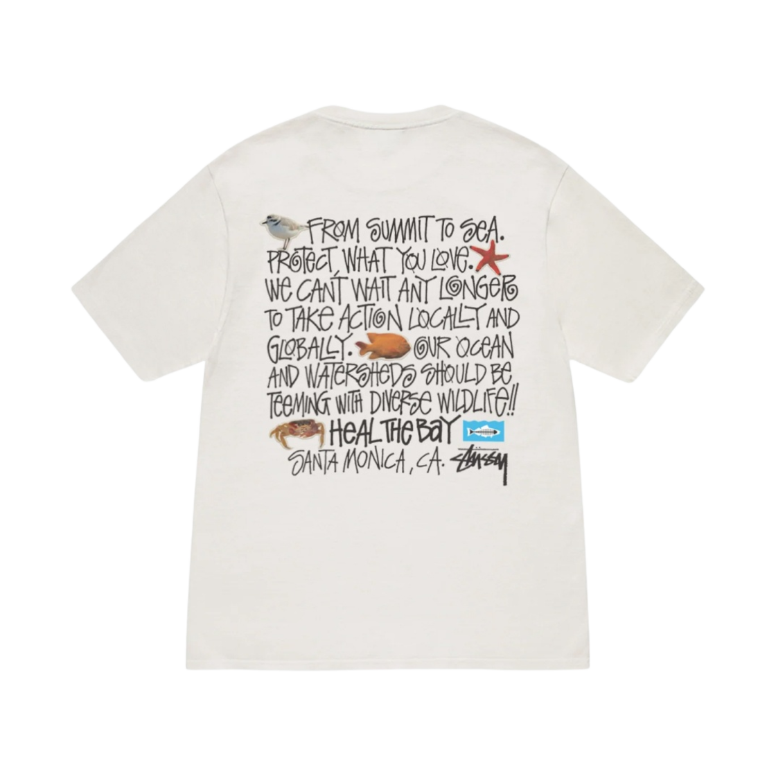 스투시 x 힐 더 베이 서밋 투 씨 피그먼트 다이드 티셔츠 내츄럴(Stussy x Heal The Bay Summit To Sea Pigment Dyed T-Shirt Natural)