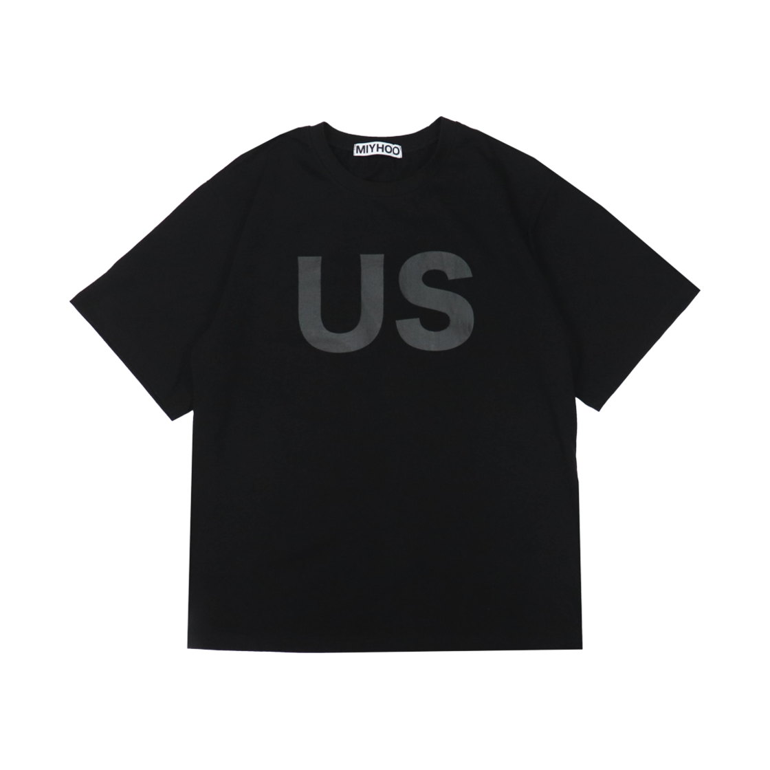 미와이후 유에스 오버사이즈 유니섹스 티 블랙(Miyhoo Us Over-Sized Unisex Tee Black)