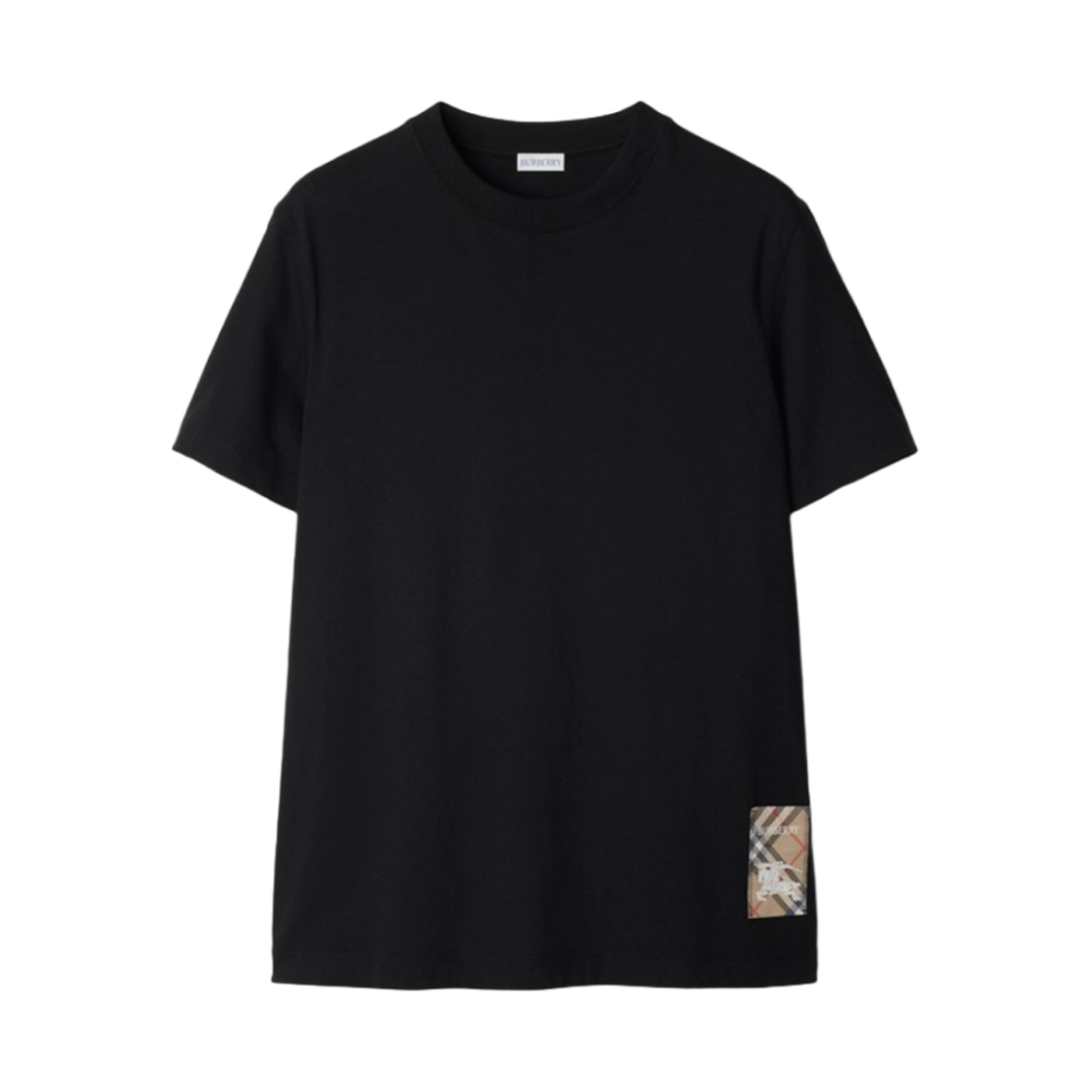 8104889 Burberry Check Label Cotton T-Shirt Black