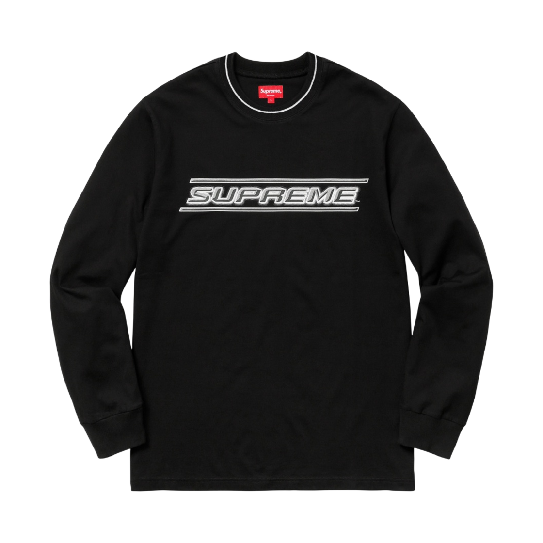 슈프림 베벨 롱슬리브 탑 블랙 - 18SS