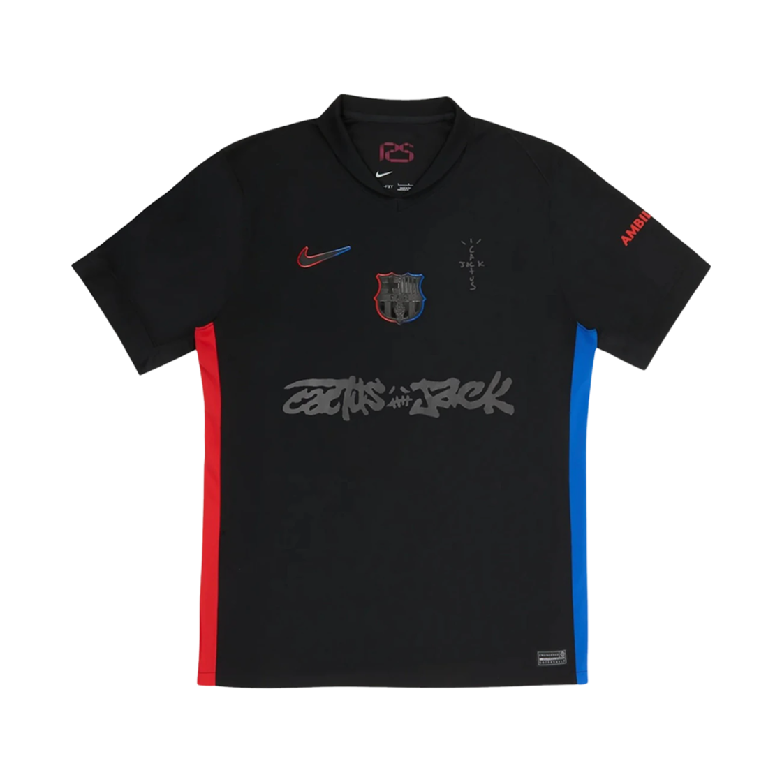 나이키 FC 바르셀로나 x 트래비스 스캇 2024/25 매치 어웨이 캑터스 잭 저지 블랙 (논 마킹 버전)(Nike FC Barcelona x Travis Scott 2024/25 Match Away Cactus Jack Jersey Black (Non Marking Ver.))