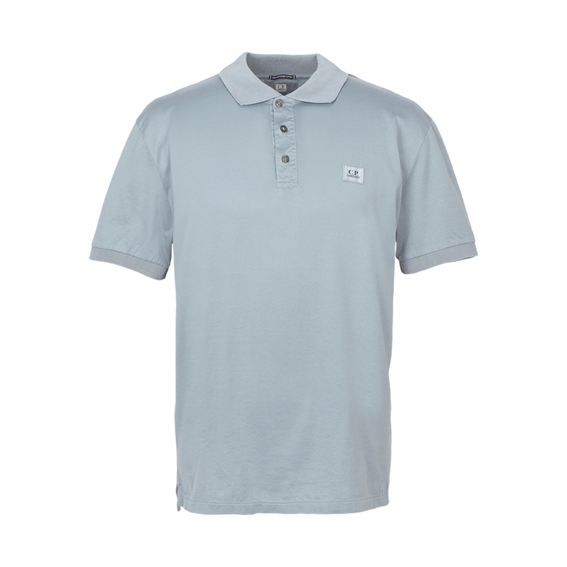 18CMPL091A006374G872 C.P. Company Collar Short Sleeve T-Shirt Blue Grey - 25SS