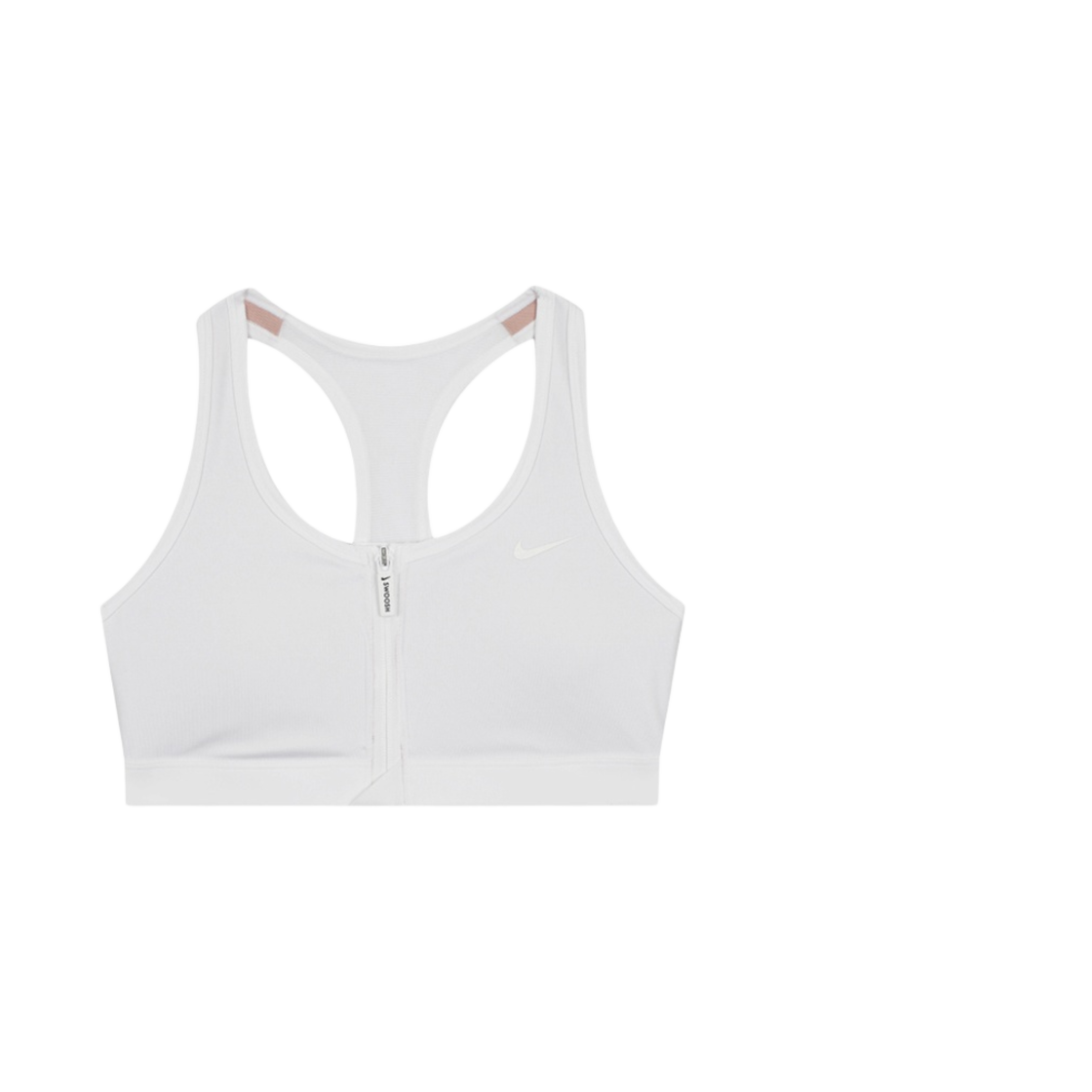 FN2732-100 (W) Nike Swoosh Front Zip Medium Support Padded Sports Bra White - Asia