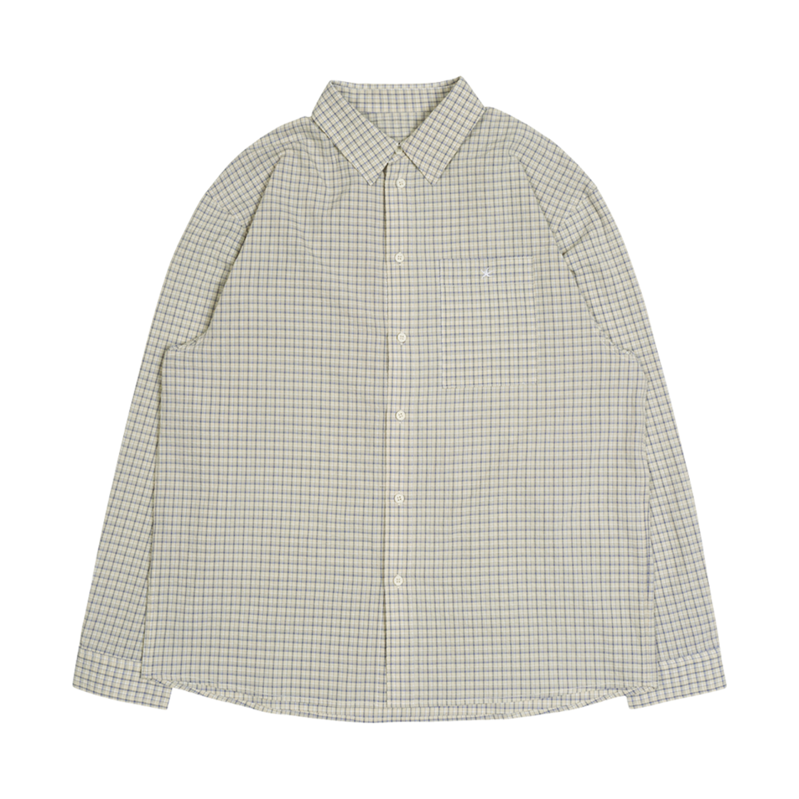 - The Coldest Moment Mini Logo Check Shirts Beige