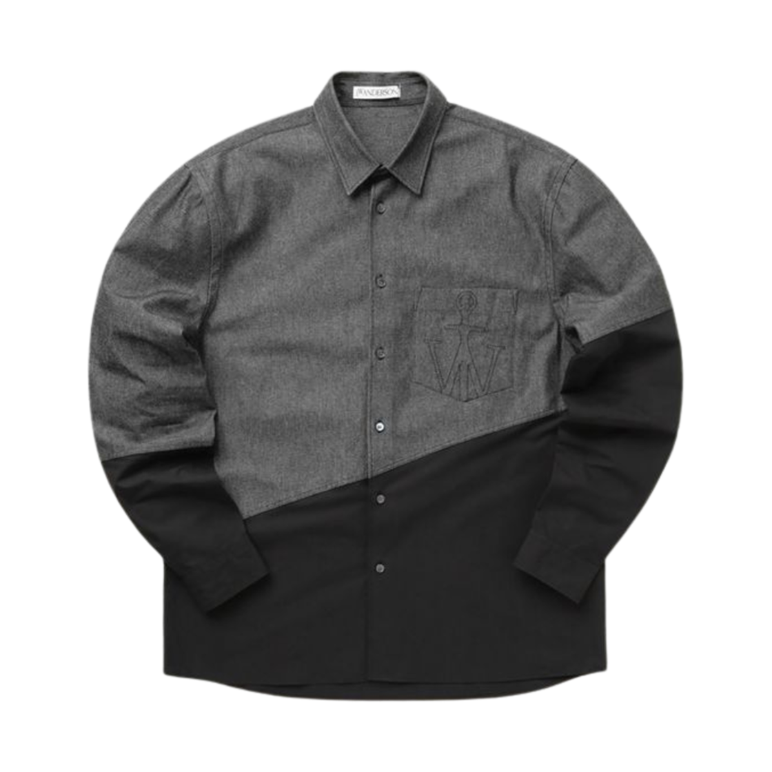 JW 앤더슨 투톤 클래식 핏 셔츠 샴브레이 블랙(JW Anderson Two Tone Classic Fit Shirt Chambray Black)