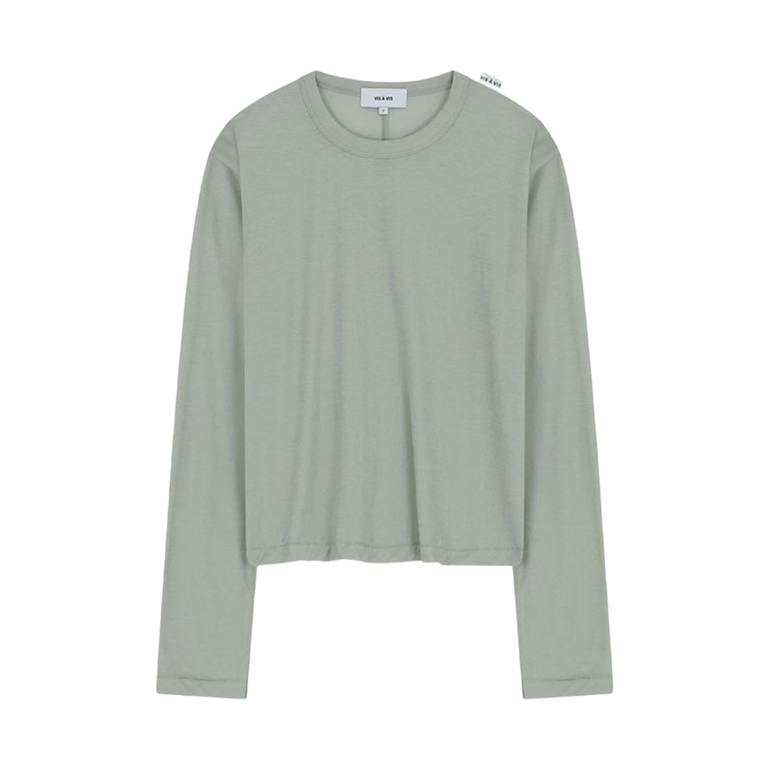 252-2403-31 VIS A VIS Cotton Long Sleeved Center Back Seam Tee Shirt Light Gray