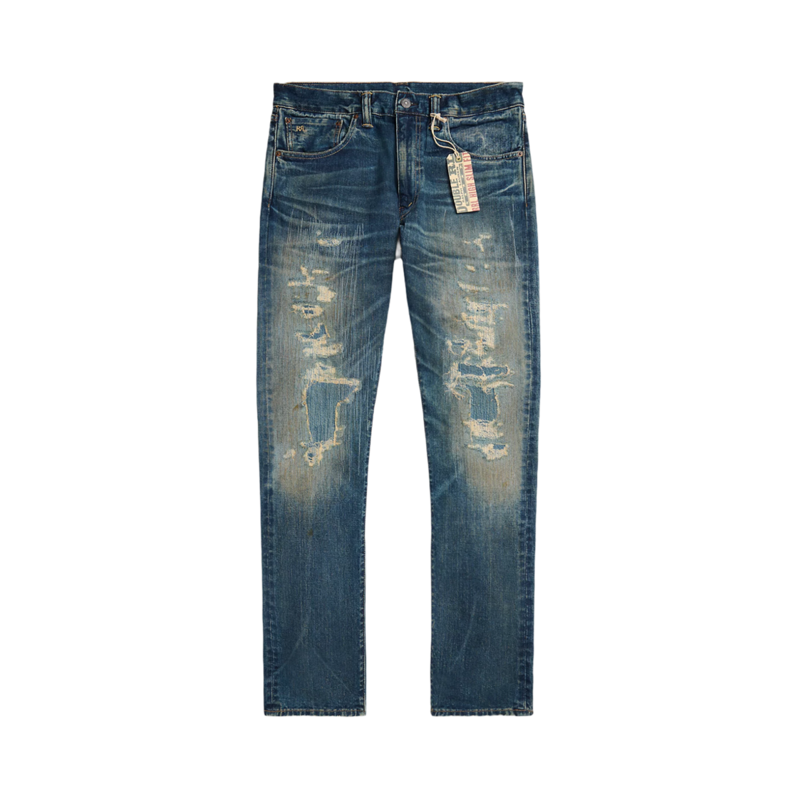 100027273 Double RL Hight Slim Brennan Repaired Jeans Brennan Wash