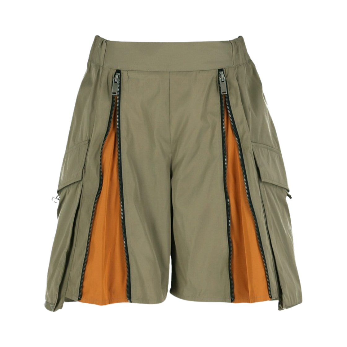 쿄 우먼 유틸리티 더블 집 버뮤다 쇼츠 카키(KYO Women Utility Double Zip Bermuda Shorts Khaki)