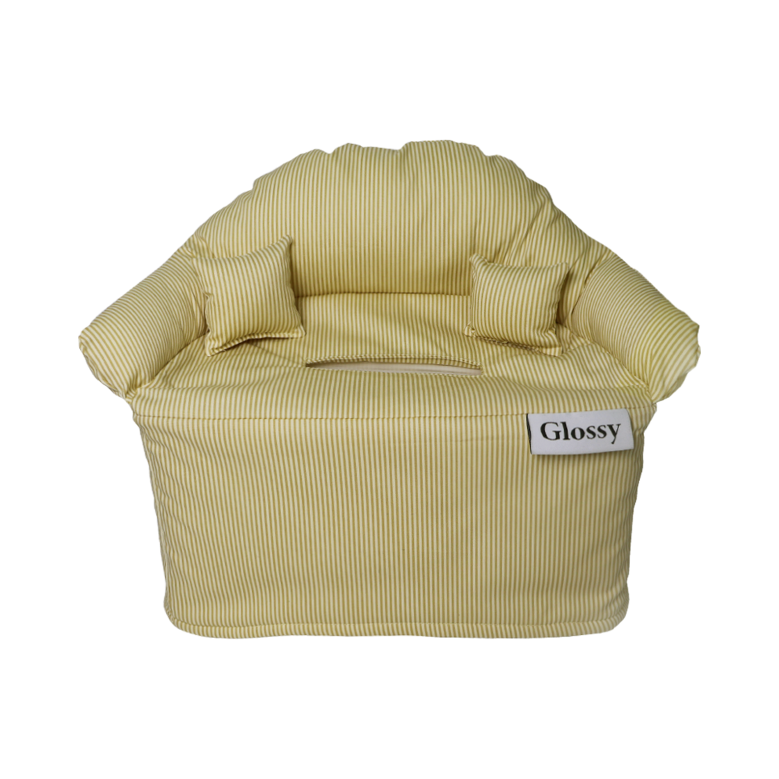 글로시 스위티 스트라이프 소파 티슈 커버 옐로우(Glossy Sweety Stripe Sofa Tissue Cover Yellow)