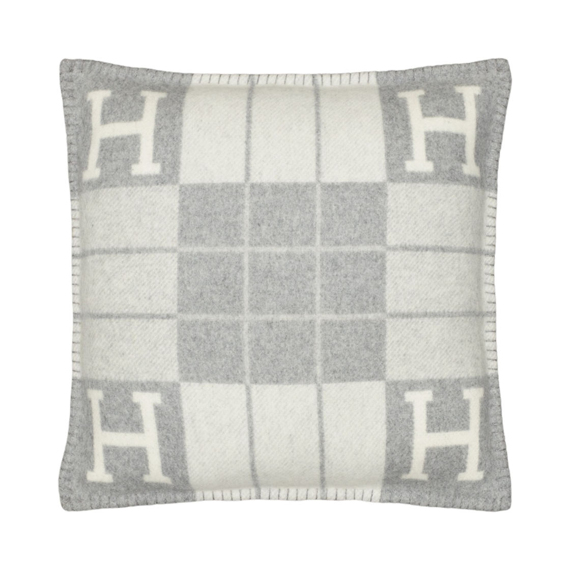 H102666M54 Hermes Avalon III Small Cushion Ecru Gris Clair