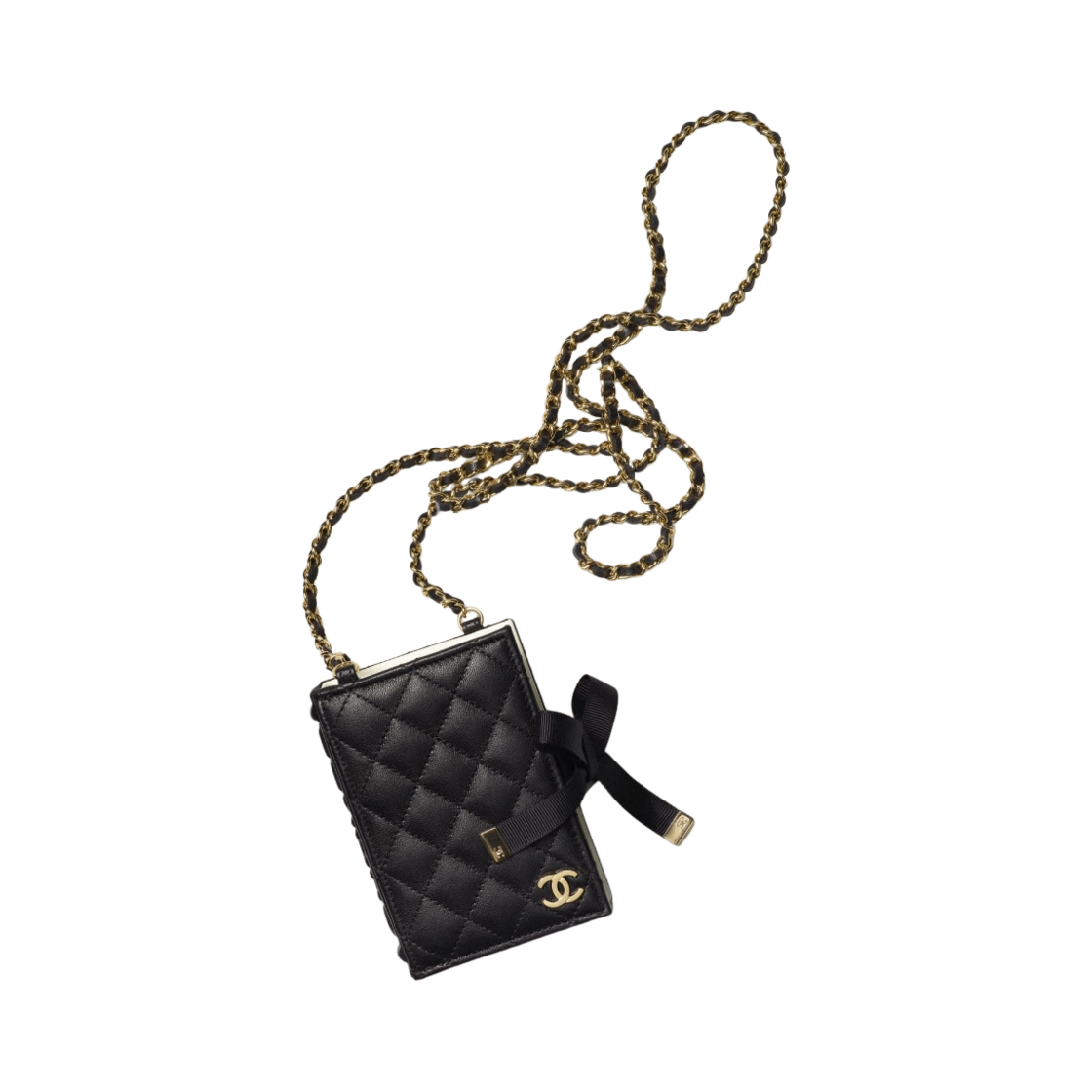 샤넬 체인 카드 홀더 램스킨 & 골드 메탈 블랙(Chanel Card Holder with Chain Lambskin & Gold Black) - 1