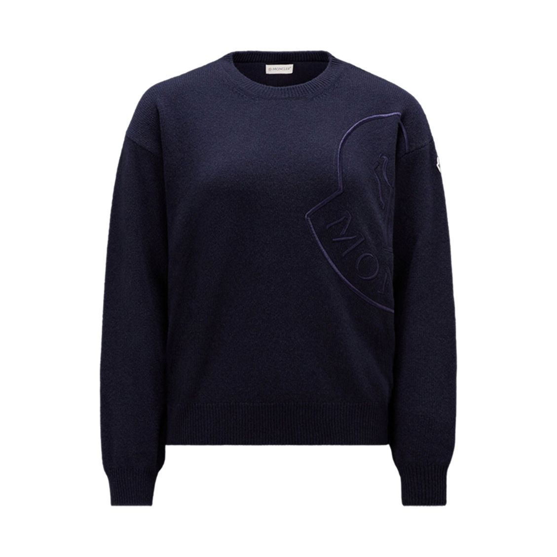 (W) 몽클레르 자수 로고 울 점퍼 네이비 블루 - 23FW((W) Moncler Embroidered Logo Wool Jumper Navy Blue - 23FW) - 1