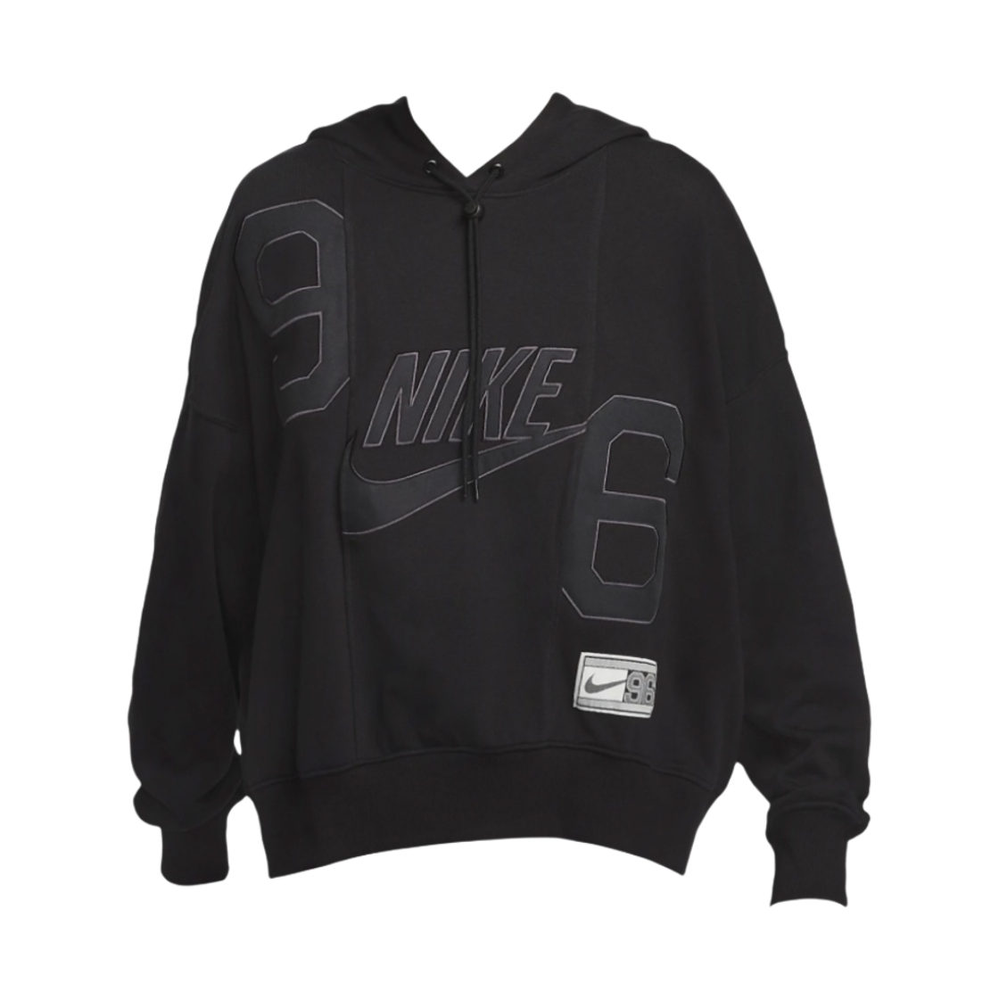 (W) 나이키 NSW 서카 96 프렌치 테리 후드 블랙 - 아시아