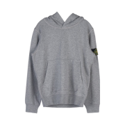 (Kids) Stone Island 61640 Cotton Fleece Hooded Sweatshirt Melange Grey - 23SS