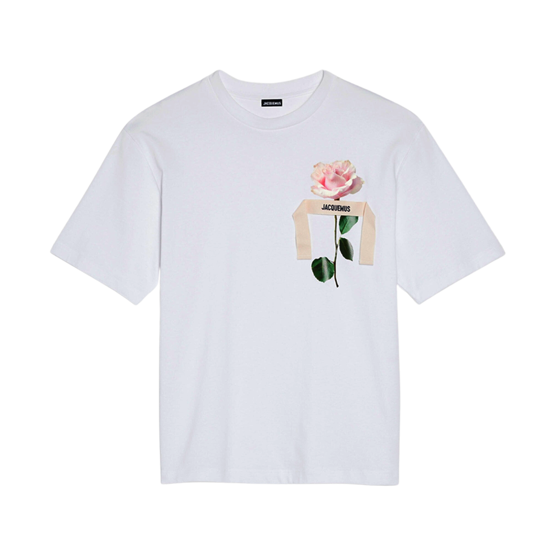 자크뮈스 르 티셔츠 로즈 로즈 로고 티셔츠 로즈 화이트(Jacquemus Le T-Shirt Rose Rose Logo T-Shirt Rose White) - 1