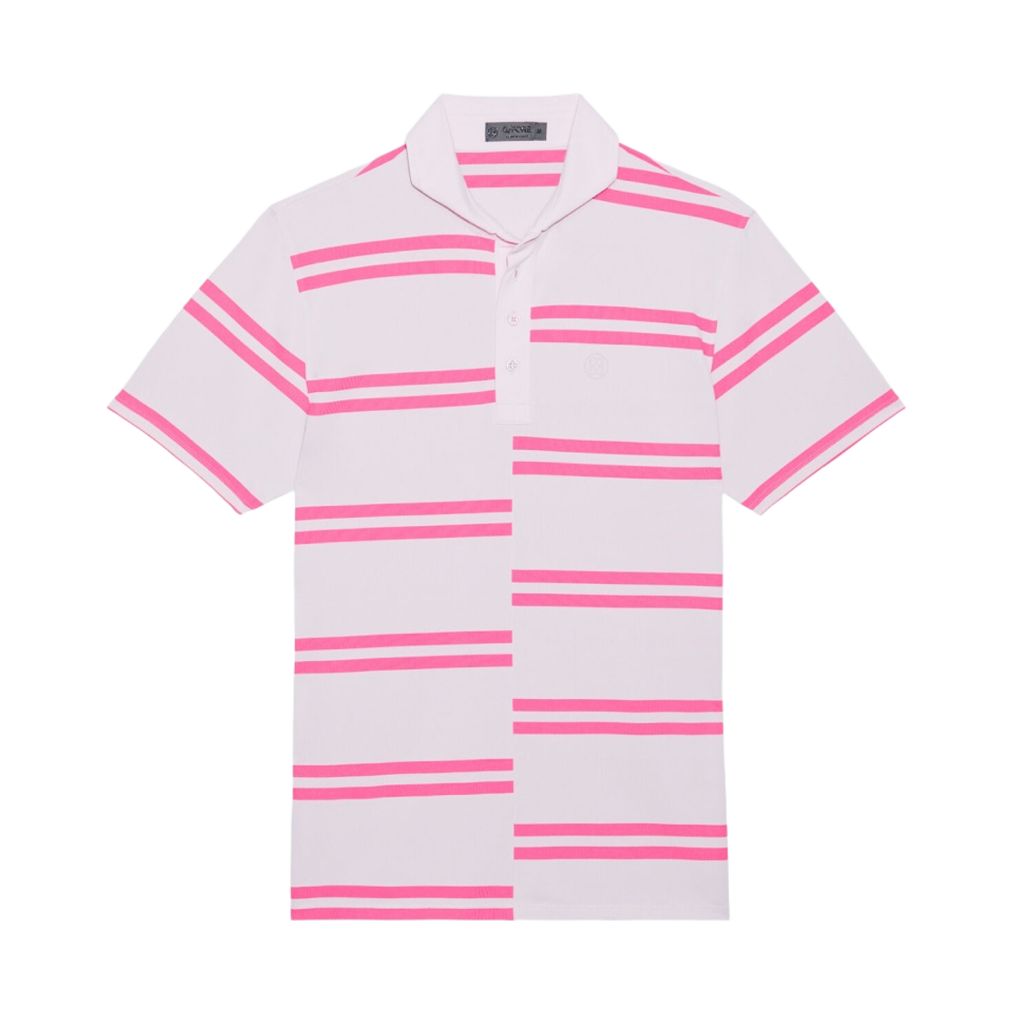 지포어 오프셋 스트라이프 모던 스프레드 칼라 테크 피케 슬림핏 폴로 블러쉬(G/Fore Offset Stripe Modern Spread Collar Tech Pique Slim Fit Polo Blush) - 1