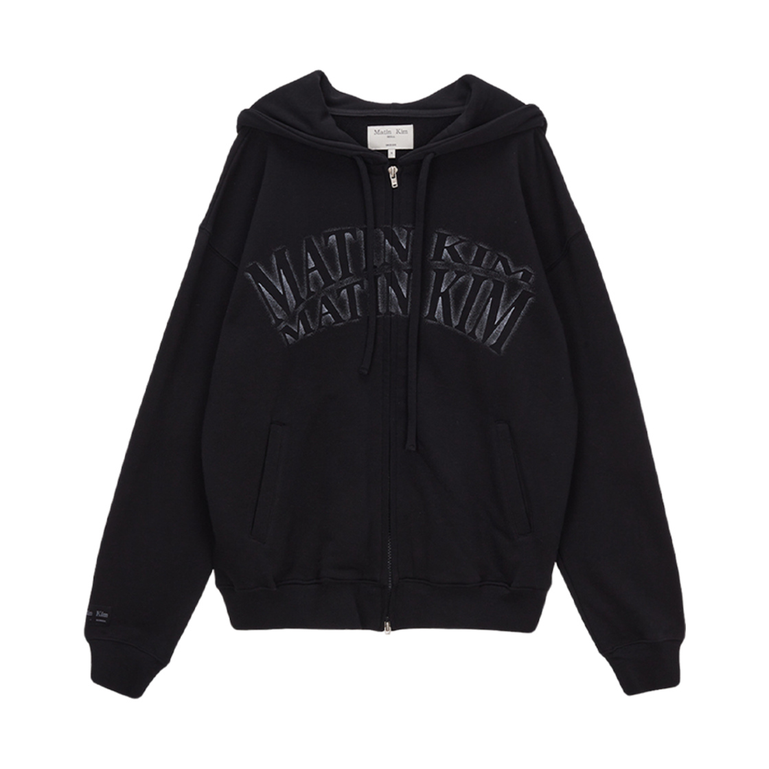 MK2400JP017MBB (W) Matin Kim Matin Crescendo Logo Hoody Zip Up Jumper Black