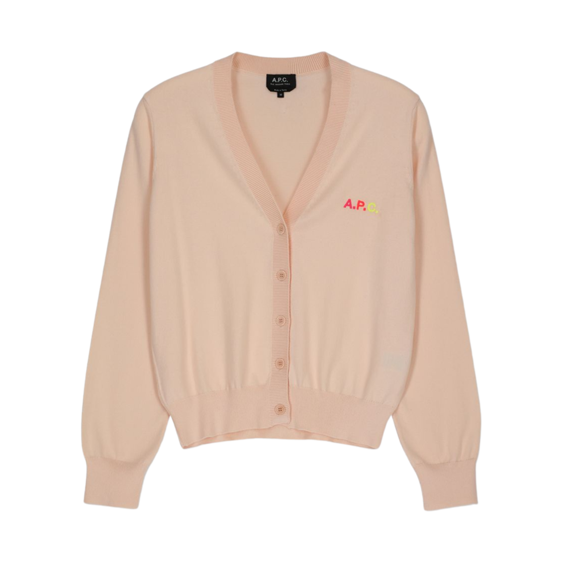 COGDK-F22232-EAD (W) A.P.C. Bee Logo Embroidered Cardigan Peach