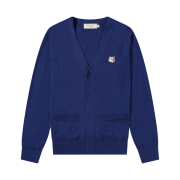 Maison Kitsune Fox Head Patch Cardigan Navy