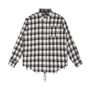 GRAILZ Distressed Check Shirts Ivory