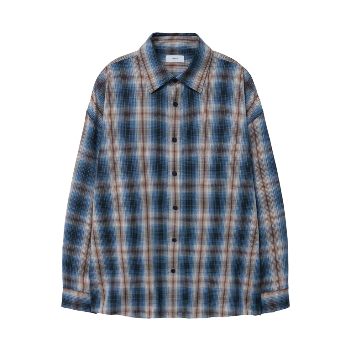 TNSH5E104B2 TNGT Over-fit Check Shirts Blue