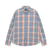 Stussy Dan Washed Cotton Plaid Shirt Blue