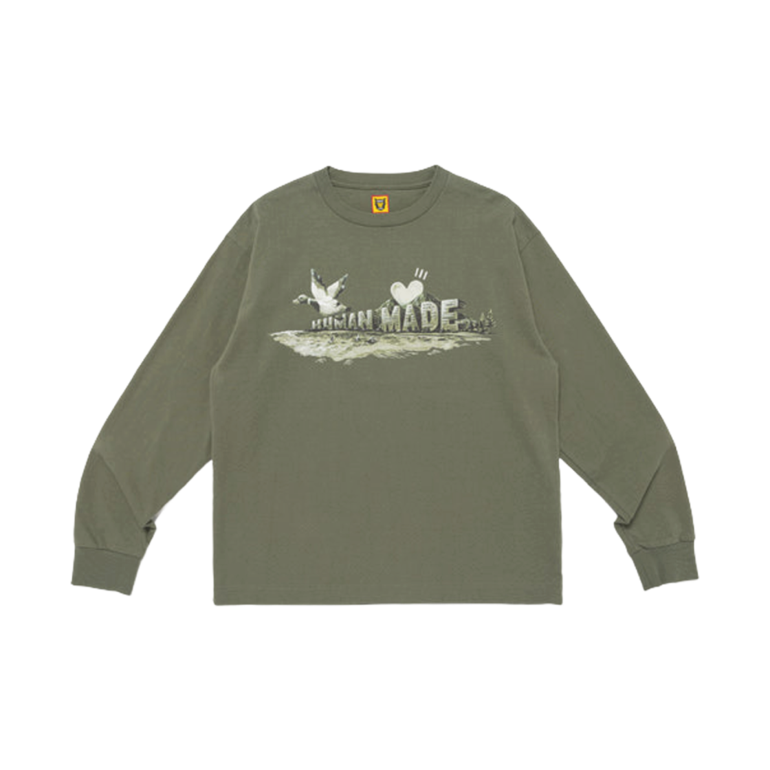 HM28CS010 Human Made Graphic L/S T-Shirt Olive Drab