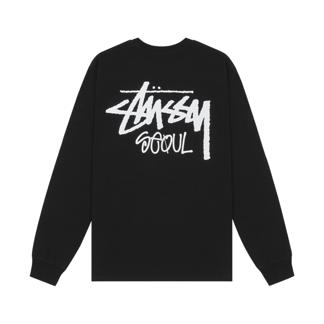 스투시 스탁 서울 롱슬리브 티셔츠 블랙 2022(Stussy Stock Seoul LS T-Shirt Black 2022)