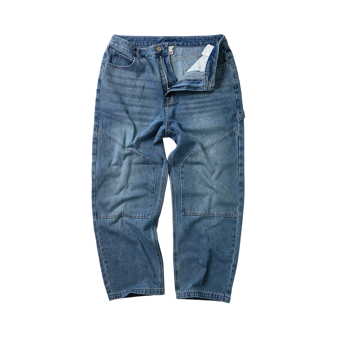 파운드포켓 데님 와이드 카펜더 쇼츠 다크 블루(Found Pocket Denim Wide Carpenter Shorts Dark Blue)